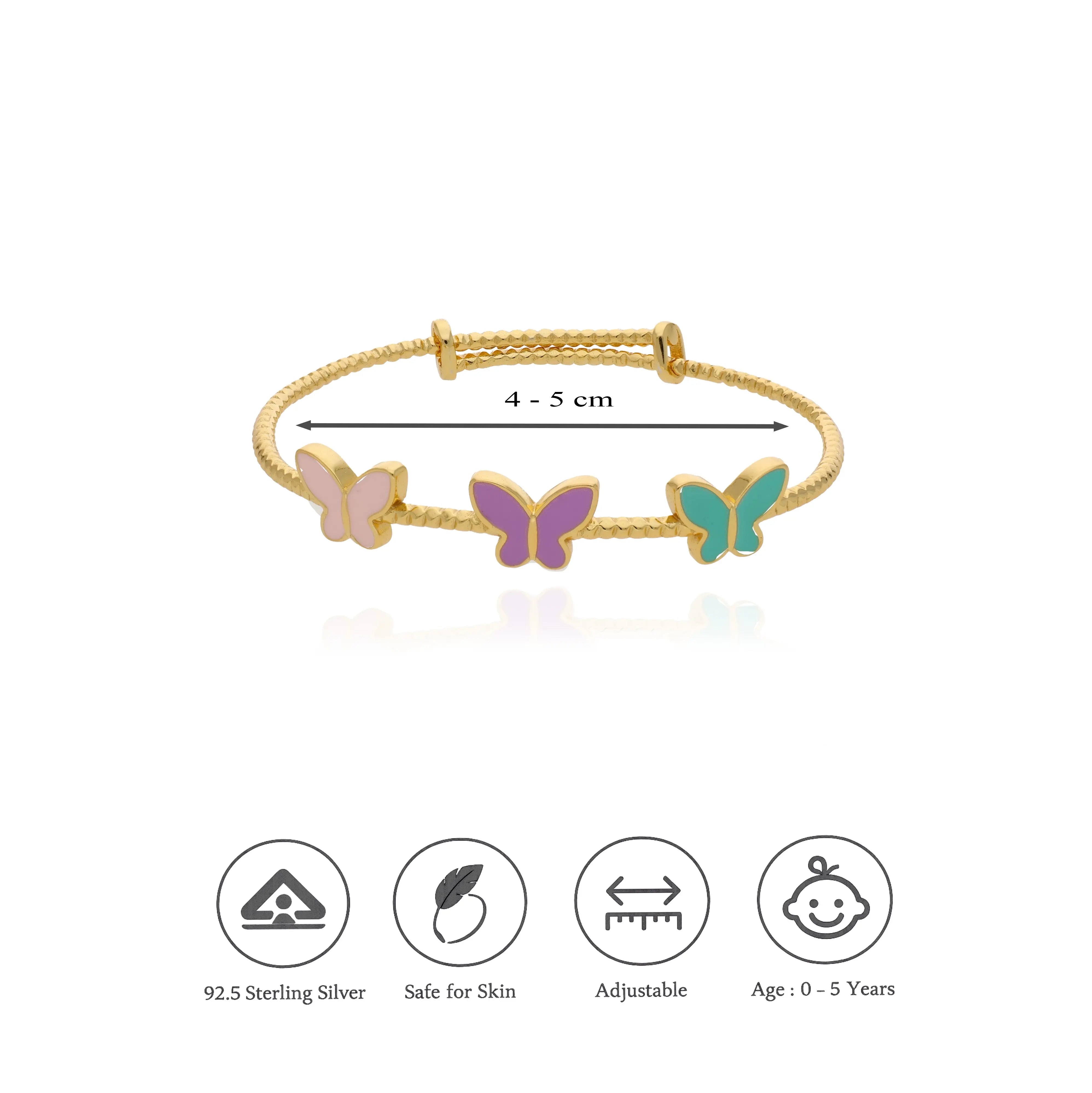 925 Silver Butterfly Kids Bangles