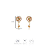 Sudarshana Chakra Traditional 925 Gold Polish Silver Earring