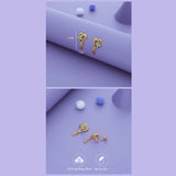 Golden Petal Heart Gold Polish 925 Silver Drop Earring