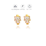 Cute Kitty 925 Silver Lock Type Kid Earring (3+ Yrs)