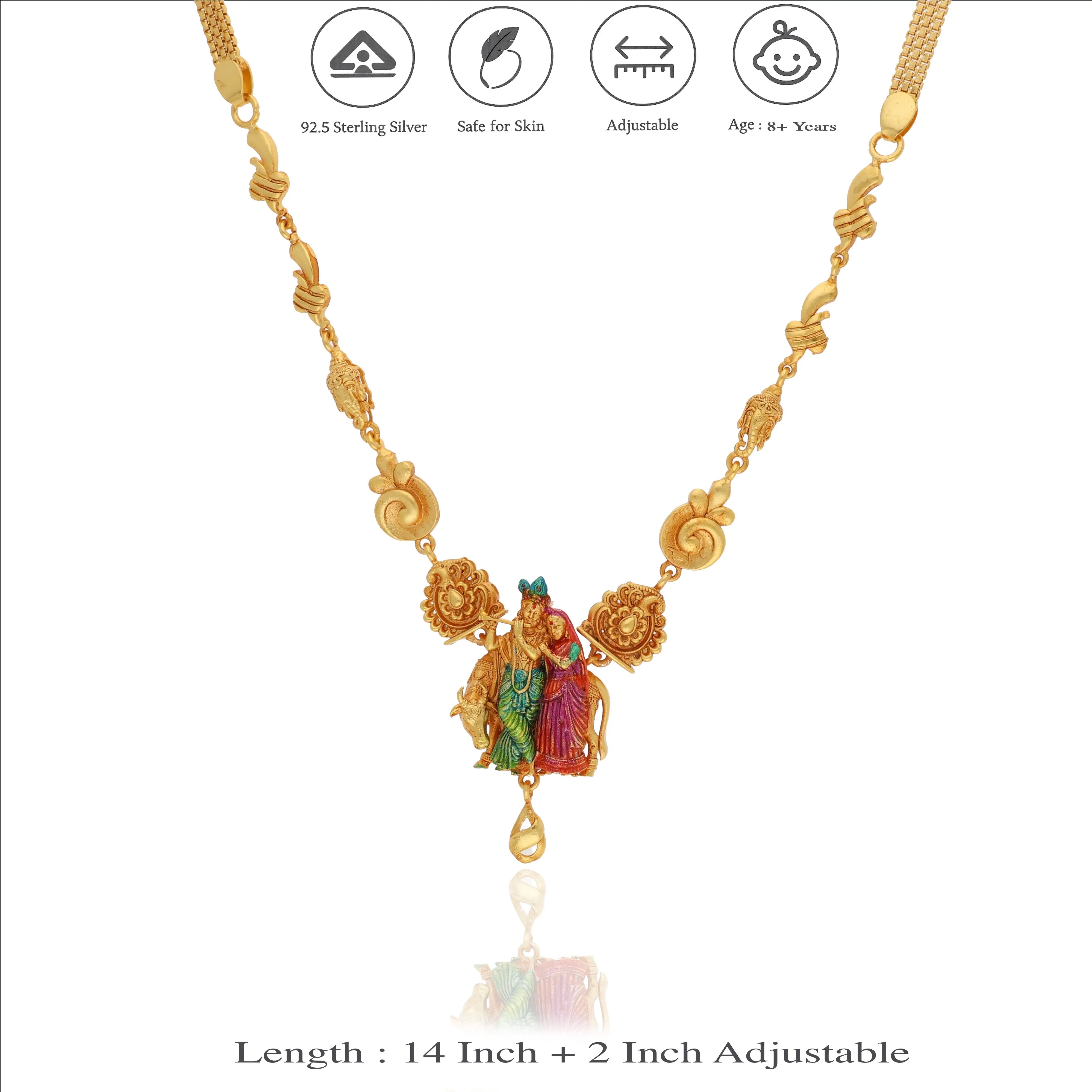 Radha Madhav 925 Sterling Silver Gold-Plated Necklace