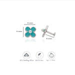 Green Petal Flower 925 Sterling Silver Earrings