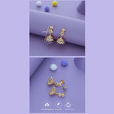 Mango Motif Gold Polish 925 Silver Traditional Kid Earring