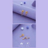 Blushing Heart Gold Polish 925 Silver Drop Earring