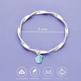 Blue Butterfly Bliss 925 Silver Kids Bangle