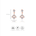 925 Sterling Silver Square CZ Drop Earrings