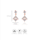 925 Sterling Silver Square CZ Drop Earrings