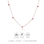 925 Silver Red Heart Charm Necklace for Women