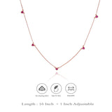 925 Silver Red Heart Charm Necklace for Women