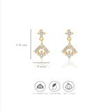 925 Sterling Silver Square CZ Drop Earrings