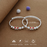 LovePop Silver Kid Bangles (0-5 Yrs) | 999 Hallmark | Adjustable | Lightweight