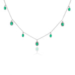 Green Emerald 925 Silver Charm Necklace