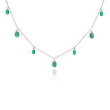 Green Emerald 925 Silver Charm Necklace