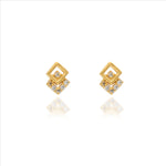 925 Silver Dainty Interlocking Square Kids Studs