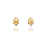 925 Silver Dainty Interlocking Square Kids Studs