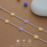 Sweet Teddy Charm Silver Anklet(3-5 Yrs)