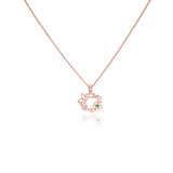 Floral Heart 925 Silver Chain Necklace