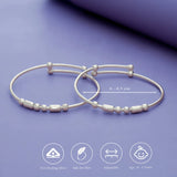Pure Bead Charm Silver Baby Bangles