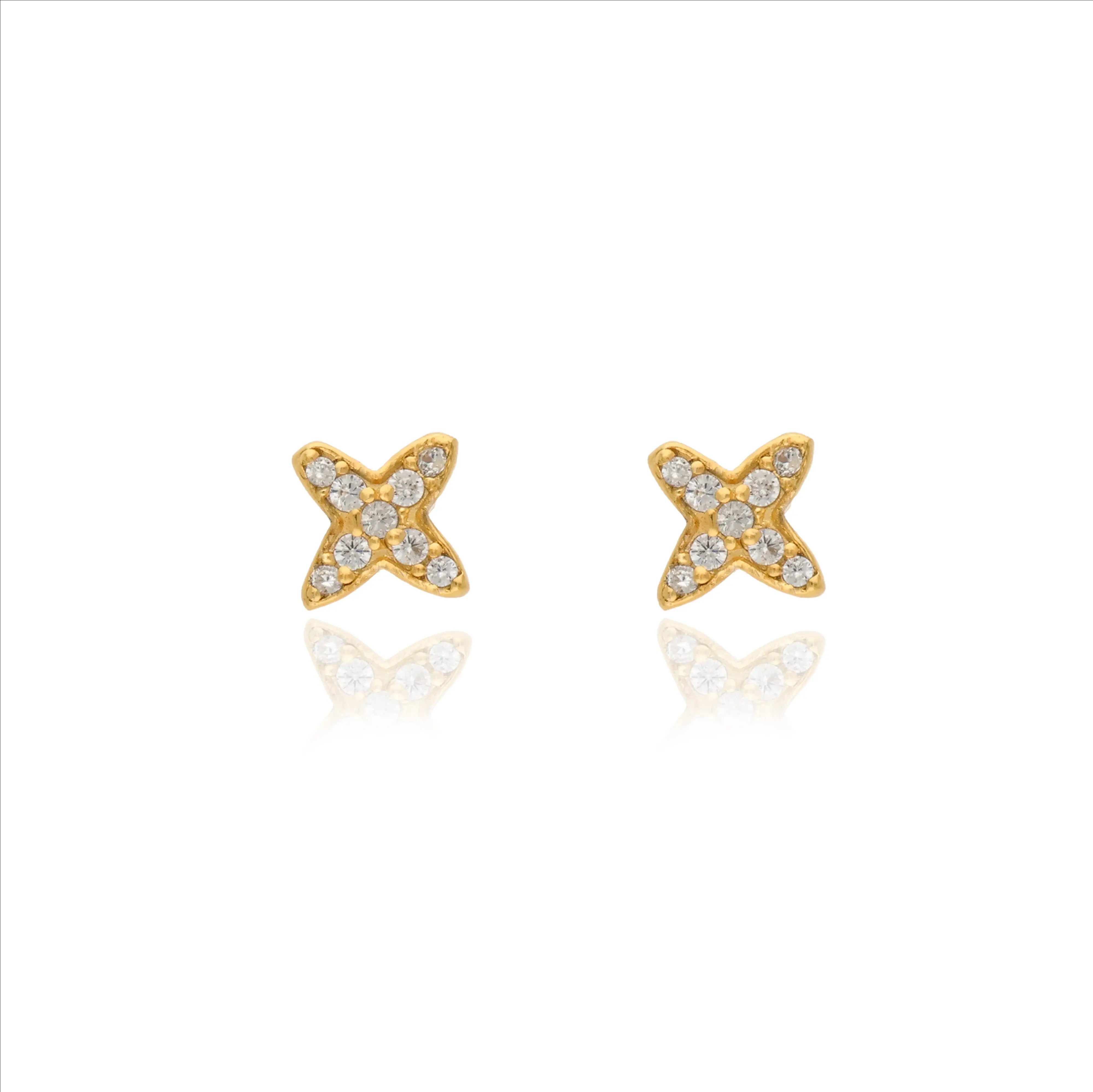 Sparkling X 925 Silver Kids Stud Earrings