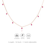 925 Silver Red Heart Charm Chain Necklace