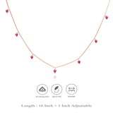 925 Silver Red Heart Charm Chain Necklace