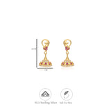 Riya Maroon Stone Gold Polish 925 Silver Traditional Jhumka for Kids and Women