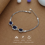 Blue Majesty Minimal and Chain 925 Silver Bracelet