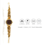 Ethnic Black Traditional Silver Wristwatch for Women