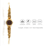 Ethnic Black Traditional Silver Wristwatch for Women