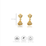 Rhombus Gold-Plated 925 Silver Jhumka Earrings