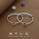 Cheeky Monkey Silver Kids Bangles (0-5 Years) | 925 Hallmark | Daily Wear Gift for Kids