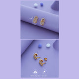 Blossom Glint Gold Polish 925 Silver J Type Earring