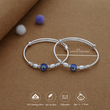 Evil Eye Beads Protector 925 Silver Kids Bangles (0-3 Yrs)