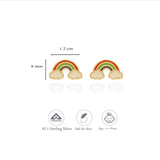 925 Sterling Silver Cloudly Rainbow Studs for Kids (3+ Yrs)