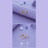 Twin Heart Bliss Gold Polish 925 Silver Drop Earring