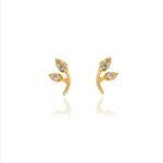 Twin Leaf 925 Silver Kids Stud Earring