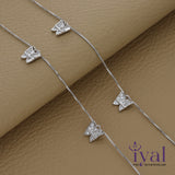 Charming Butterfly Charm Silver Anklet