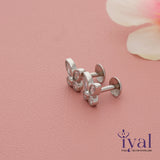 White Stone Butterfly Silver Stud