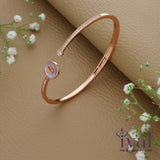 Lovely Circle Rose Gold Polish Silver Kada