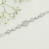 Heart Silver Chain Bracelet For Women & Teen