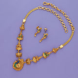 Peacock Rajwadi 925 Silver Gold Polish Necklace Set