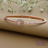 Lovely Circle Rose Gold Polish Silver Kada