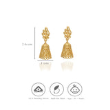 Pure Silver Gold Plated Leaf Design Jhumkas