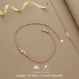 Sparkling Vine Rose Gold Silver Anklet