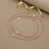 Sparkling Vine Rose Gold Silver Anklet