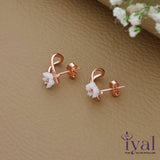 Little Flower Rose Gold Polish 925 Silver Stud