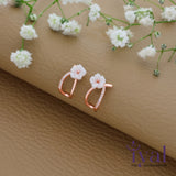 Little Flower Rose Gold Polish 925 Silver Stud