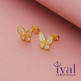 Butterfly 14K Gold Polish Silver Stud for Kids