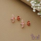 Mesmerizing Butterfly Rose Gold Polish 925 Silver Stud