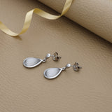 White Cat's Eye 925 Silver Drop Earring